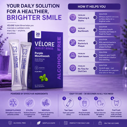 Vēlore Violet Rinse — On-the-Go Mouthwash Sachets