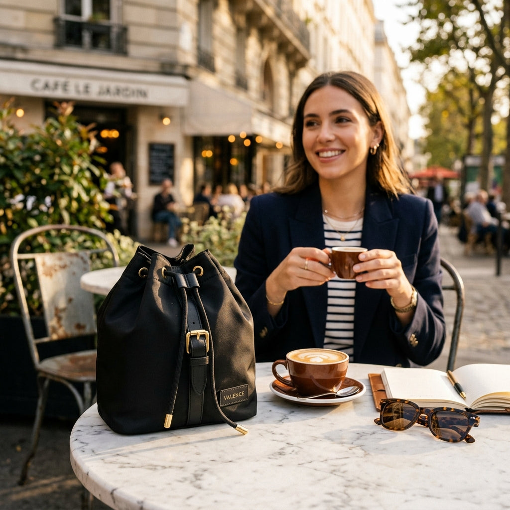 Velore Carry Pouch lifestyle - cafe setting